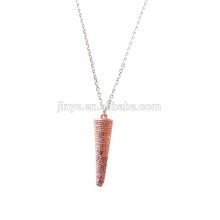 Minimal Simple Stainless Steel Chain 18K Golden Plated Spike Pendant Necklace